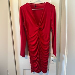 Red Ruched Dress